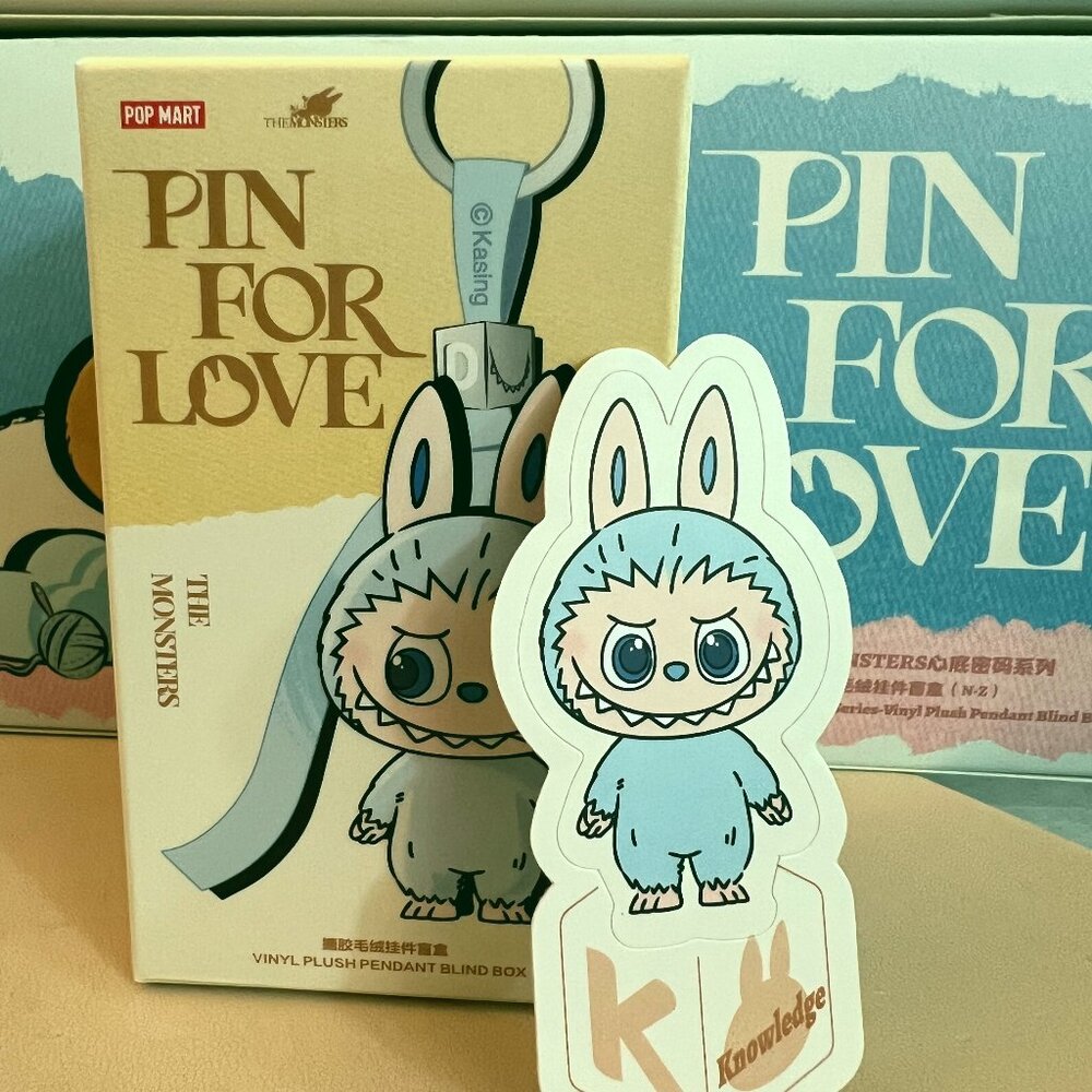 POP MART Labubu Pin for Love Letter K Vinyl Plush Pendant Monsters NEW Doll